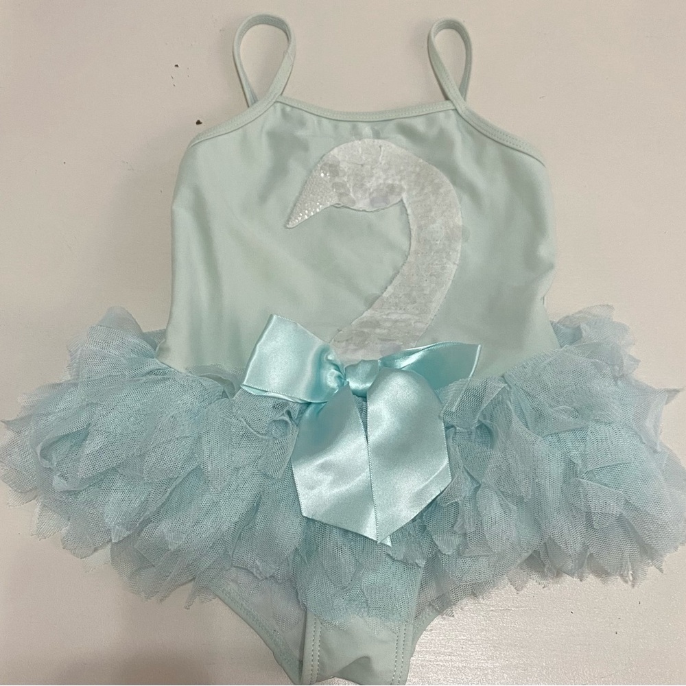 Kate Mack Aqua Swan Tutu Swimsuit